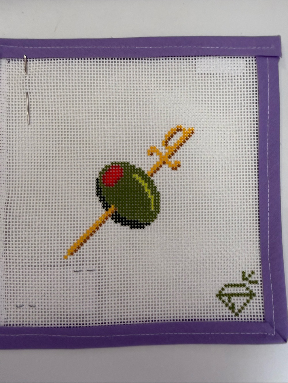 What a Gem Canvas from Lycette in Palm BeacOlive with Toothpick.